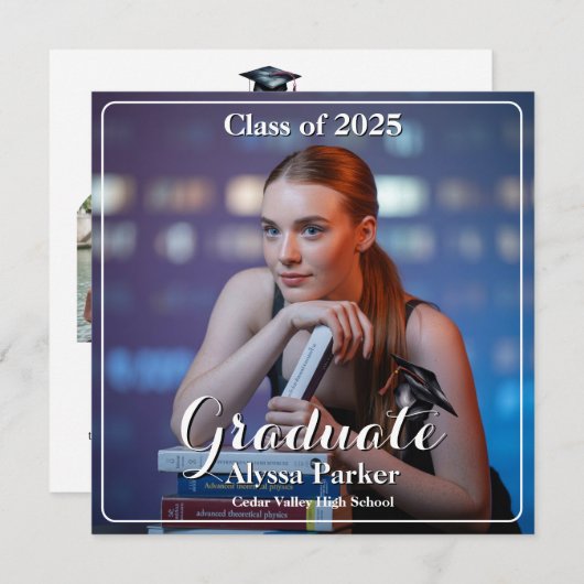 写真4高校卒業発表 案内状 (正面/裏面)