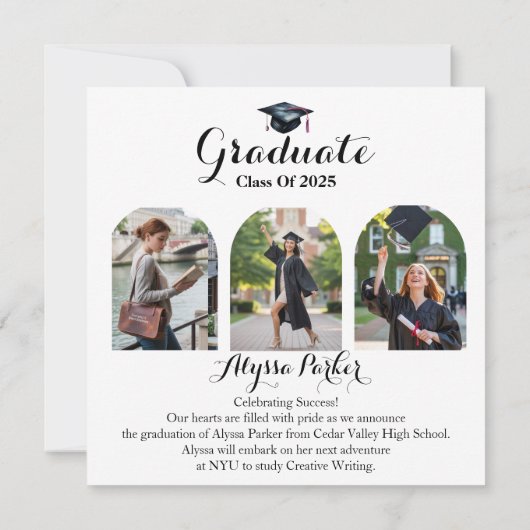 写真4高校卒業発表 案内状 (裏面)