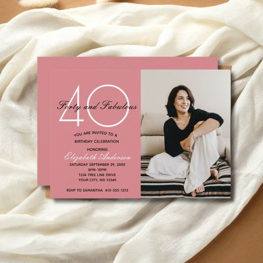 写真40と素晴らしいピンクの誕生日招待状 招待状