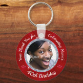 写真40パーソナライズされた歳の誕生日の好意 キーホルダー (正面)