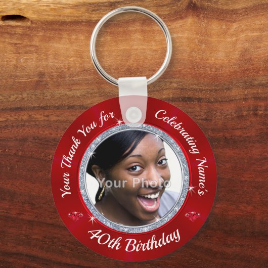 写真40パーソナライズされた歳の誕生日の好意 キーホルダー (正面)