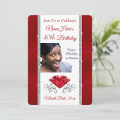 写真40パーソナライズされた歳の誕生日招待状 招待状 (スタンド正面)