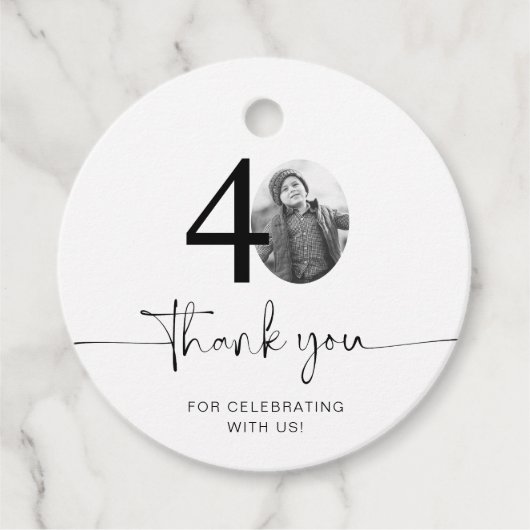 写真40歳の誕生日ありがとう フェイバータグ (正面)