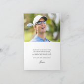 写真40歳の誕生日を持つゴルフテーマ サンキューカード (内部)