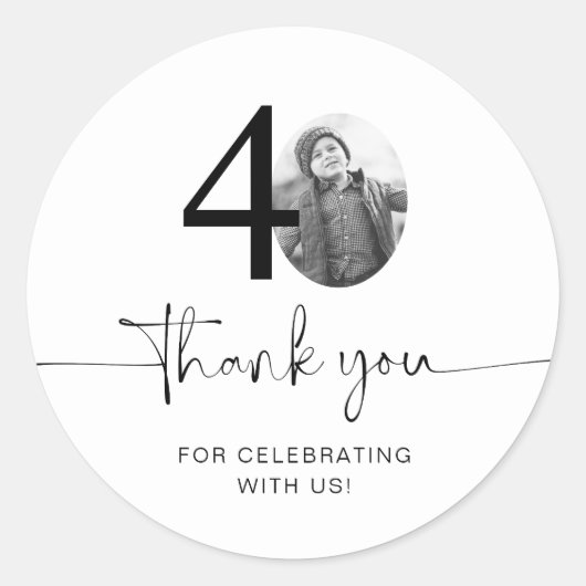 写真40歳の誕生日 ラウンドシール (正面)