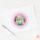 写真40番目の乱数パターンピンク ラウンドシール (封筒)