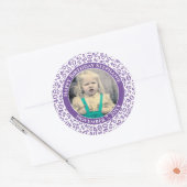 写真40番目の乱数パターン紫 ラウンドシール (封筒)