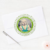 写真40番目の乱数パターン（緑） ラウンドシール (封筒)