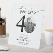 写真40th誕生日ウェルカムサイン | 誰が40歳か見て 台座サイン (インサイチュ)