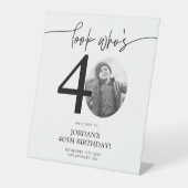 写真40th誕生日ウェルカムサイン | 誰が40歳か見て 台座サイン (正面)