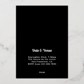 写真40th誕生日ブラック金ゴールド 箔招待状 (裏面)