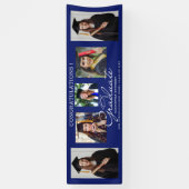 写真5コラージュおめでとう2024年卒業ブルー 横断幕 (縦)