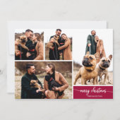 写真5コラージュシンプルスタイリッシュメリークリスマス 招待状 (正面)