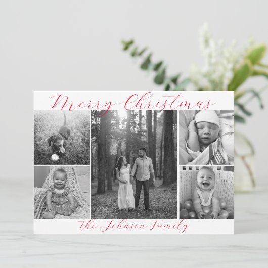 写真5枚のクリスマスカード シーズンカード (スタンド正面)