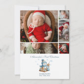 写真5枚の初めてのクリスマスの誕生発表 シーズンカード (正面)