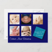 写真5枚の誕生のお知らせ 案内ポストカード (正面/裏面)