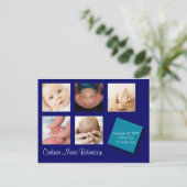 写真5枚の誕生のお知らせ 案内ポストカード (スタンド正面)