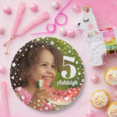 写真5番目の誕生日紙プレート ペーパープレート (パーティー)