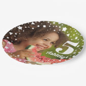 写真5番目の誕生日紙プレート ペーパープレート (アングル)