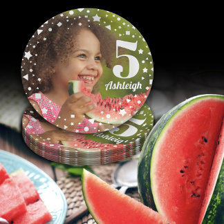 写真5番目の誕生日紙プレート ペーパープレート