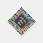 写真50パーソナライズされた番誕生日ナカラフルプキンス スタンダードカクテルナプキン (角)