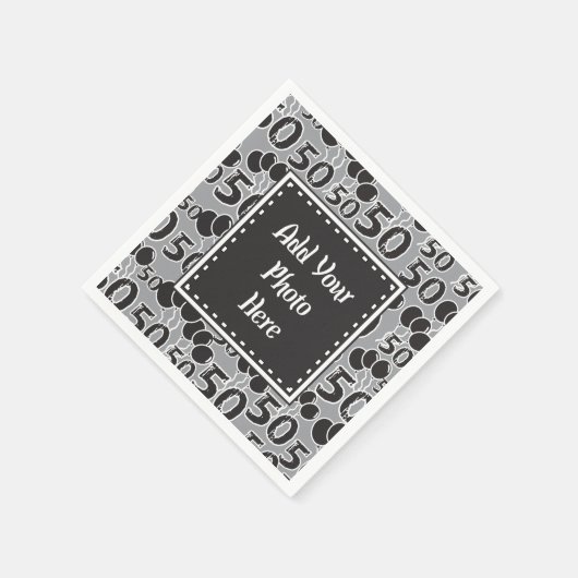 写真50パーソナライズされた番誕生日紙ナプキンス スタンダードカクテルナプキン (角)