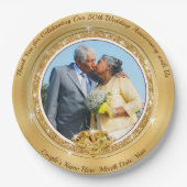 写真50周年記念パーソナライズされた紙プレート ペーパープレート (正面)