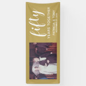 写真50周年記念結婚仮想お祝い 横断幕 (縦)