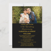 写真50周年記念結婚金ゴールド 招待状 (正面)