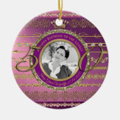 写真50誕生日クラウン金ゴールドダイヤモンドフレーム セラミックオーナメント (正面)