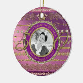 写真50誕生日クラウン金ゴールドダイヤモンドフレーム セラミックオーナメント (左)