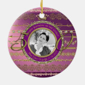 写真50誕生日クラウン金ゴールドダイヤモンドフレーム セラミックオーナメント (裏面)