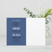 写真50 & FABULOUS 50th Birthday Party Blue 招待状 (スタンド正面)