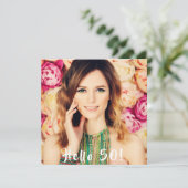 写真50th誕生日パーティーこんにちは50歳のバラ金ゴールド 招待状 (スタンド正面)