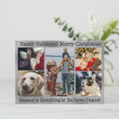 写真5 クリスマスとハッピーホリデーのコラージュ シーズンカード (スタンド正面)