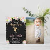 写真5thフローラピンクマジカルフェアリー誕生日 招待状 (スタンド正面)