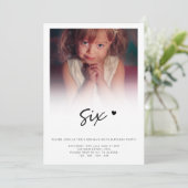 写真6誕生日6ハートかわいい素敵 招待状 (スタンド正面)