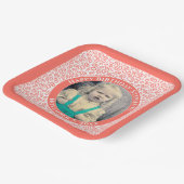 写真60乱数パターン珊瑚/白 ペーパープレート (傾斜あり)