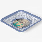 写真60乱数パターン青/白 ペーパープレート (傾斜あり)