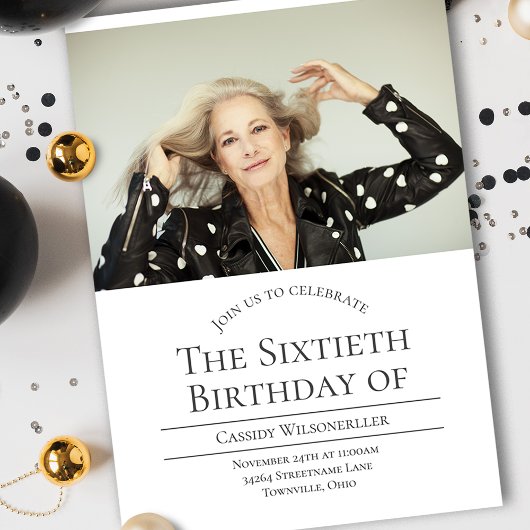 写真60歳誕生日招待状 招待状