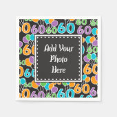 写真60番目のカラフル誕生日紙Napkinsの追加 スタンダードカクテルナプキン (正面)