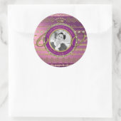 写真60誕生日金ゴールドクラウンダイヤモンドフレーム ラウンドシール (バッグ)