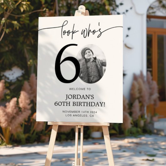 写真60th誕生日ウェルカムサイン | 誰が60歳か見て ポスター