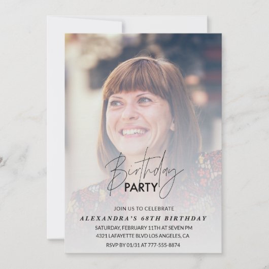 写真68th誕生日の招待バースデーパーティー 招待状 (正面)