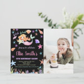 写真6thピンクザシーマーメイド誕生日 招待状 (スタンド正面)