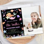 写真6thピンクザシーマーメイド誕生日 招待状