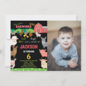 写真6thブラックファーム動物誕生日招待状 招待状 (正面)