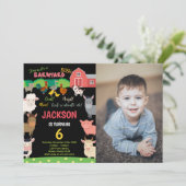 写真6thブラックファーム動物誕生日招待状 招待状 (スタンド正面)