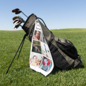 写真7と名前のトレンディー ゴルフタオル (グリーン)