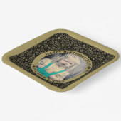 写真70乱数パターンブラック/金ゴールド ペーパープレート (傾斜あり)